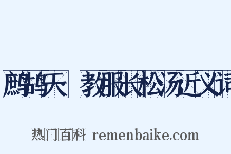 鹧鸪天·教服长松汤近义词是什么意思的图片